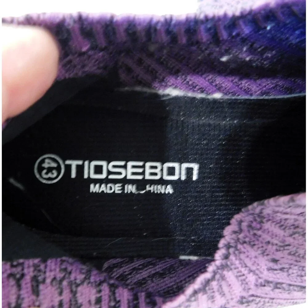 Tiosebon Slip-On Walking Sneakers Size 43 11 Purple Lightweight Stretch Comfort - Picture 10 of 10